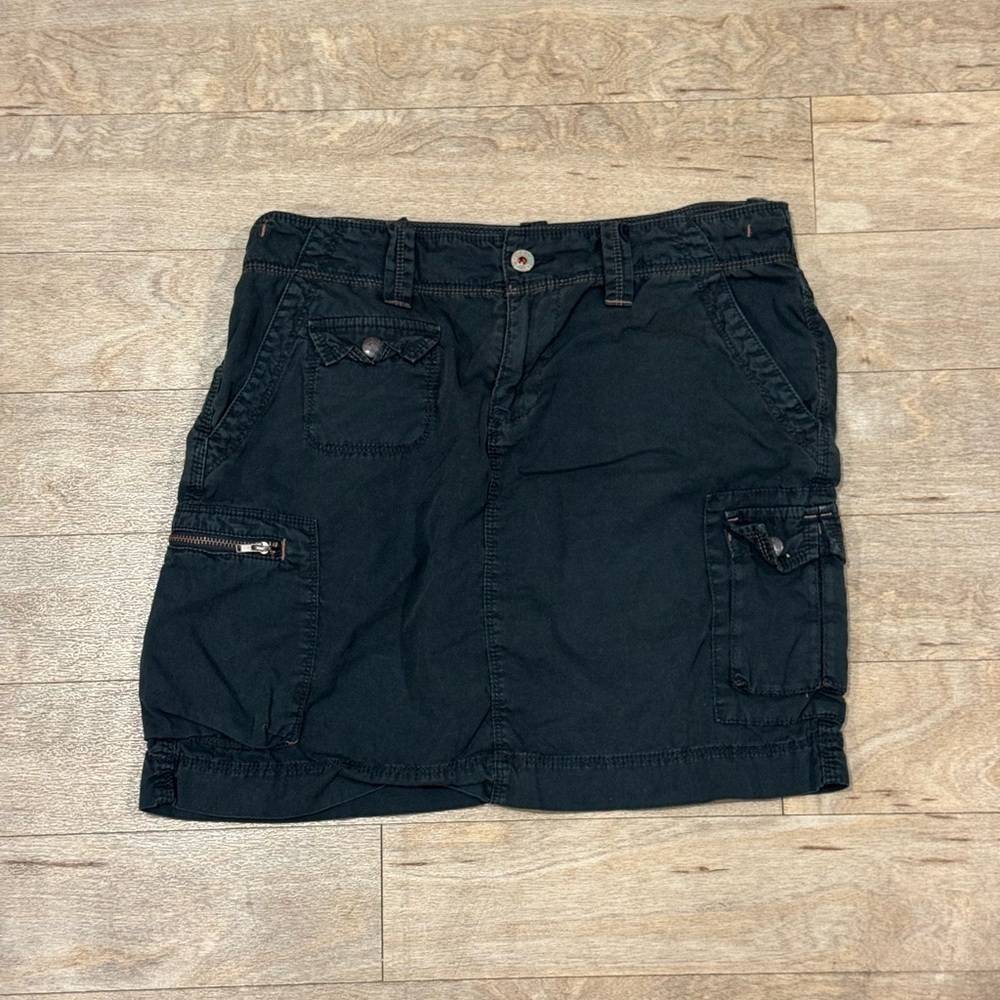 Vintage Polo Ralph Lauren Black 100% Cotton Skirt Cargo Style Size 6